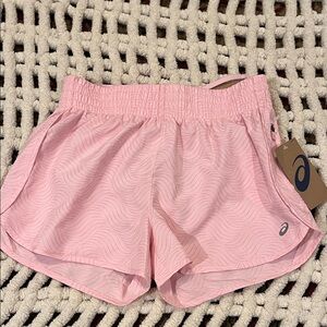 NWT Asics Women's Athletic Shorts in Light Pink w Zip Pocket sz XS